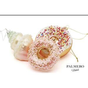 Palmero Natale - Sugar & Spice Ornaments, Set of 3 Sparkling Glittery NIB